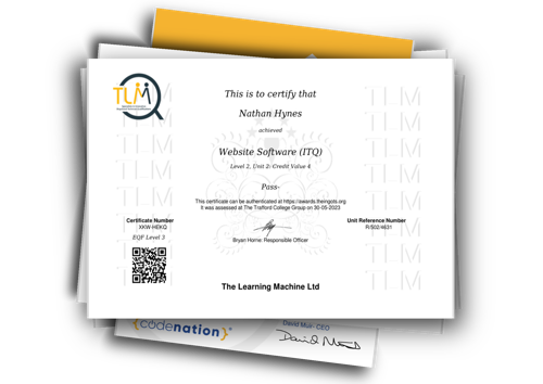 Stack of certificates - press to open certificates carousel modal