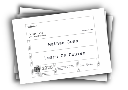 Stack of certificates - press to open certificates carousel modal