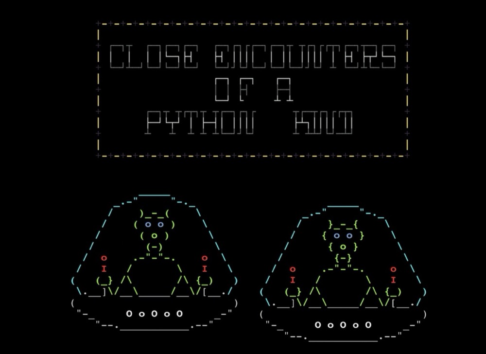A screenshot of Close Encounters of a Python Kind project.